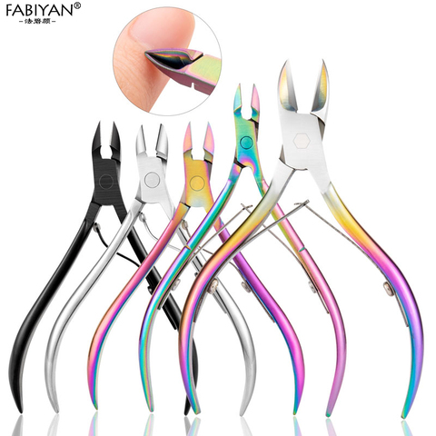 Stainless Steel Rainbow Nail Art Nippers Dead Skin Remover Cuticle Scissors Manicure Clipper Trimmer Finger Pedicure Plier Tools ► Photo 1/6