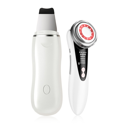 Face Spatula Ultrasonic Scrubber + Beauty LED Photon Face Skin Rejuvenation Cavitation Peeling Faial Ultrasonic Cleaning Machine ► Photo 1/6