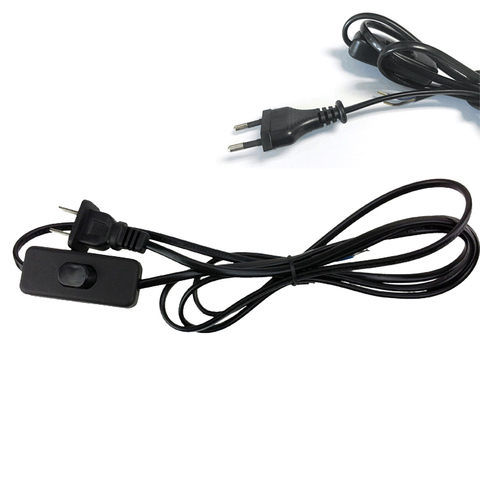 Black White EU US 2c*0.75mm 1.8m Online 303 Push Button Switch Power Cord Energy Saving LED Light Electric Cable 250V PVC Copper ► Photo 1/6