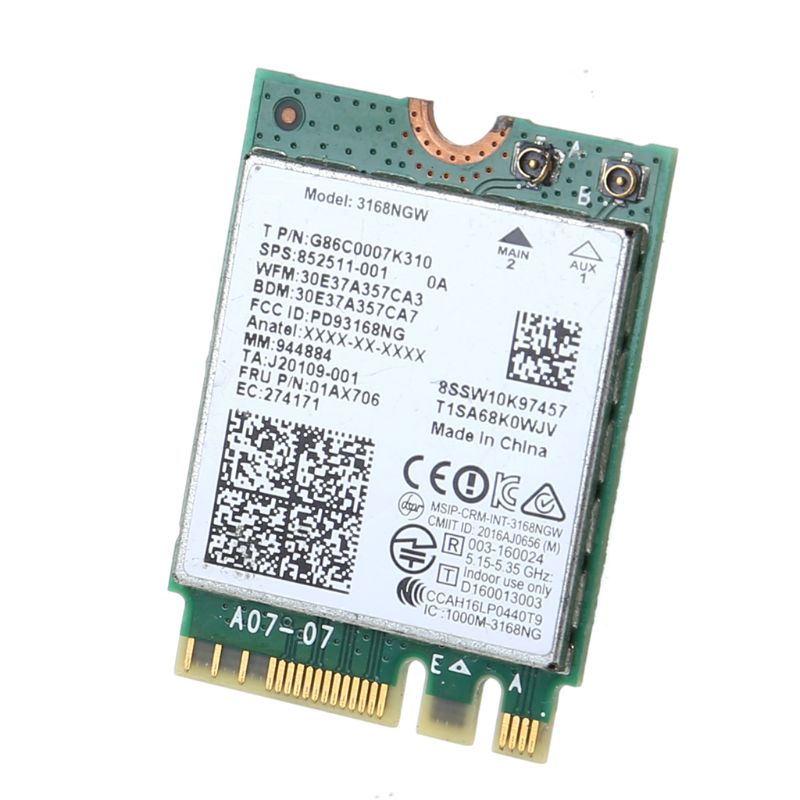 Intel 3168NGW 802.11AC NGFF/M.2 Wireless Wifi+Bluetooth BT 4.2 Mini WLAN Card