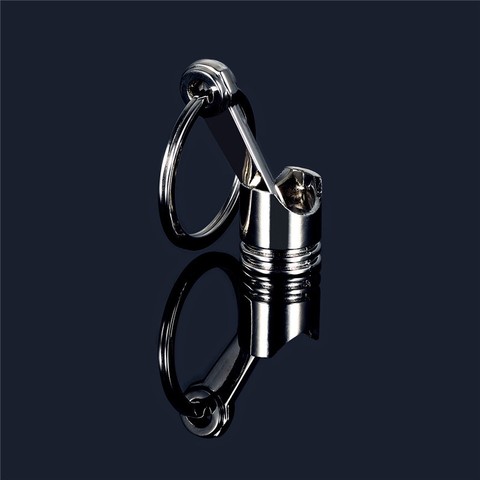 Engine Piston Keychain Polished Chrome Creative Hot Car Accessories Unique Durable Waist Hanging Model Keychain S140 ► Photo 1/6