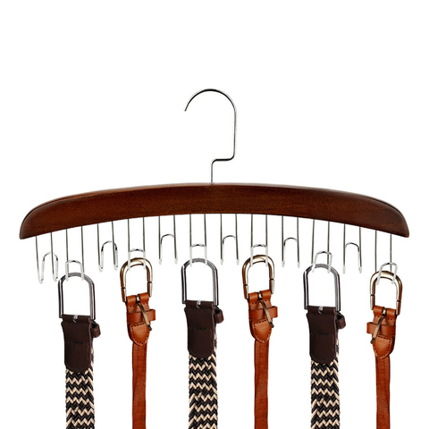 Multifunction Wood Belt Organizer Tie Scarf Rack Hanger Metal Hook Wardrobe Closet Organizer Storage Organizer Armadio ► Photo 1/5