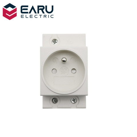 FR Standard 35mm Modular Din Rail Mount AC Power Socket Plug 16A 250V AC Connector Grey Residential General-Purpose Industrial ► Photo 1/6