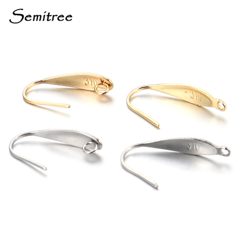 Semitree 50pcs 316 Stainless Steel Ear Wire Hooks Wholesale Gold