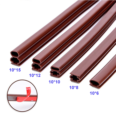 6meter Silicone Rubber Sealing Strip Crash 10x6/8/10/12/15mm Soundproof Door Thong Strip Security Door/ Window Sealed Slot Type ► Photo 1/6