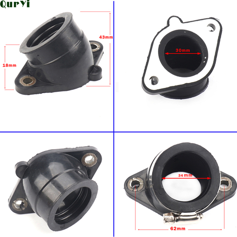 Motorcycle Rubber Adapter Inlet Intake Pipe For KAYO T2 T4 CB250 Dirt Bike Motocross Modified PWK 28 30mm Carburetor ► Photo 1/5