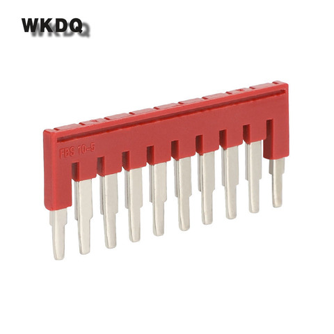 Jumper FBS10-5  Plug In Bridge for 2.5mm^2 wiring ST And PT DIN Rail Terminal Blocks L50.6/H22.8/W3.1mm 10 seats Connector ► Photo 1/2