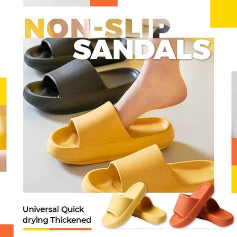 Universal Quick-drying Thickened Non-slip Sandals Thick Sole House Slippers Bathroom Footwear Summer Beach Sandal Slipper ► Photo 1/6