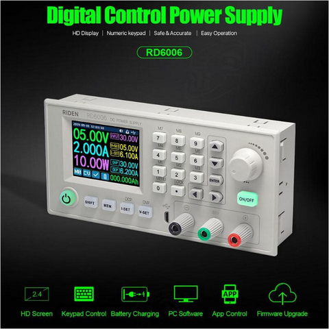New Power Supply RD6006 RD6006W USB /WiFi 60V 6A DC - DC Voltage Current Step-Down Module Buck Voltage Converter Voltmeter ► Photo 1/6