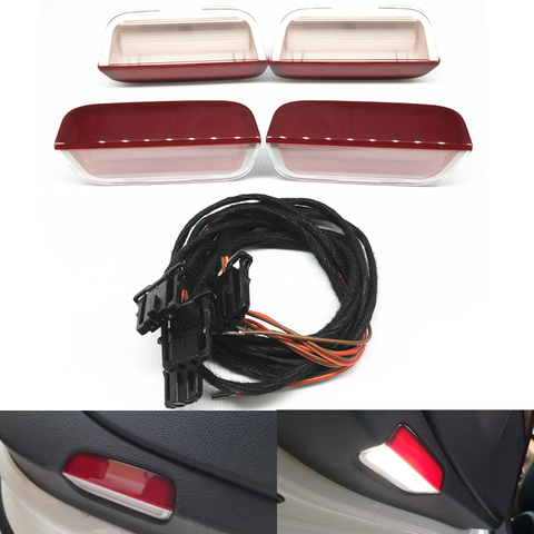 Car Led lamp LED Door Warning Light Wiring harness For Golf 5 6 MK6 7 MK7 PASSAT B8 B6 B7 CC Tiguan MK2 Eos Jetta Touran Arteon ► Photo 1/6