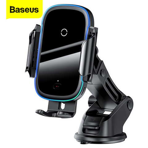 Baseus Qi Car Wireless Charger for iPhone 11 Samsung Xiaomi 15W Induction Car Mount Fast Wireless Charging with Car Phone Holder ► Photo 1/6