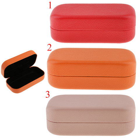 Leather Large Hard Clamshell Sunglasses Eyeglass Spectacle Eyewear Case Box Protable Cartoon Glasses Box Hard Eye Glasses Case ► Photo 1/6