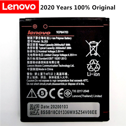 2022 high capacity 2000mAh Replacement BL253 Mobile phone Battery For Lenovo A2010 A1000 A1000m A 1000 Rechargeable Battery ► Photo 1/6