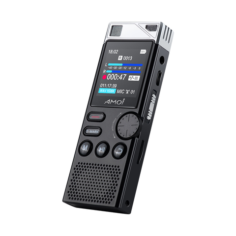 Amoi A80 Professional Dictaphone HD noise reduction voice-activated Dual mic recorder lossless HIFI player business meeting ► Photo 1/5