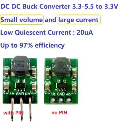mini size 2A DC DC Buck Converter 3.3-5.5 to 3.3V Module Step Down Voltage Regulator Module replace ams117-3.3 ► Photo 1/6