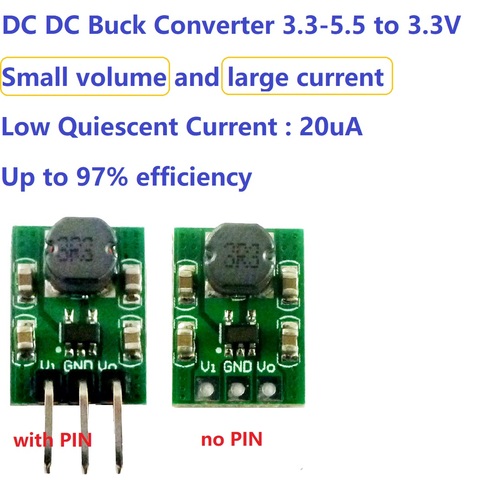 mini size 2A DC DC Buck Converter 3.3-5.5 to 3.3V Module Step Down Voltage Regulator Module replace ams117-3.3 ► Photo 1/6