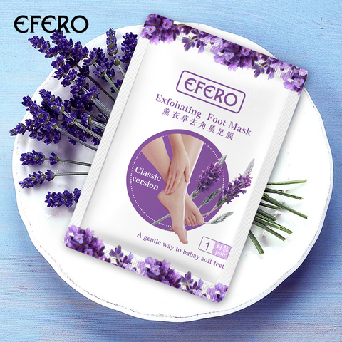 efero 2pc=1pair Feet Exfoliating Foot Mask Skin care Peeling Dead Skin Feet Mask Pedicure Socks Foot Cream for Heels TSLM1 ► Photo 1/6