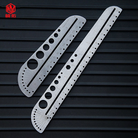 1PC Titanium Metal Ruler Measuring Tool Protractor Portable Stainless Steel Self-defense Ruler Outdoor Survival EDC Multitool ► Photo 1/6