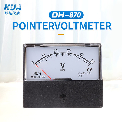 DH-670 DC Anlog Voltmeter 1V2V3V5V10V15V20V30V40V50V100V150V200V250V300V400V450V500V Voltage Panel Meter ► Photo 1/6