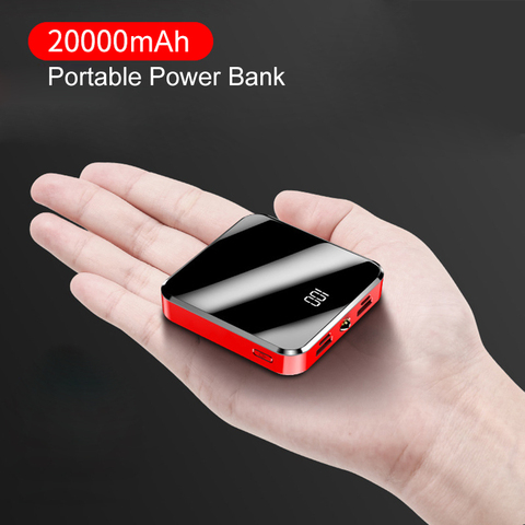 Mini Power Bank 20000mAh External Battery Dual USB LED Display Poverbank For Xiaomi mi Power bank for iPhone Samsung Note10 plus ► Photo 1/6