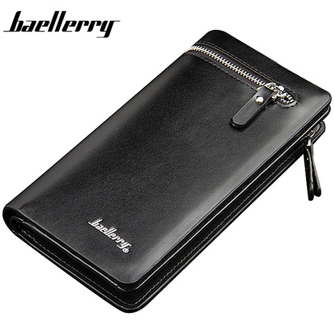 Baellerry Men Wallets Long Business Zipper PU Leather Large Capacity Phone Pocket Men Purse Multifunction Classic Male Wallet ► Photo 1/6