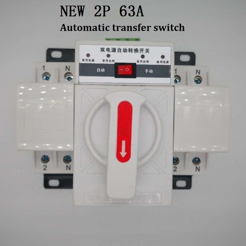 Dual Power Automatic Transfer Switch 2P 63A 230V MCB Type Dual Power Automatic Transfer Switch ATS Automatic Power Converter ► Photo 1/6