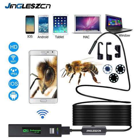 WIFI Endoscope Camera HD 1-10M Mini Waterproof Hard Wire Wireless 8mm 8 LED Borescope Camera For Android PC IOS Endoscope ► Photo 1/6