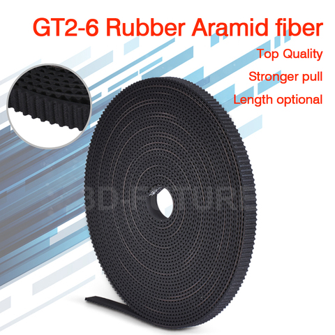 5m/10m//20m/50m/lot GT2-6mm / 10mm open timing belt GT2 belt Rubber Aramid Fiber cut to length for 3D printer wholesale ► Photo 1/4