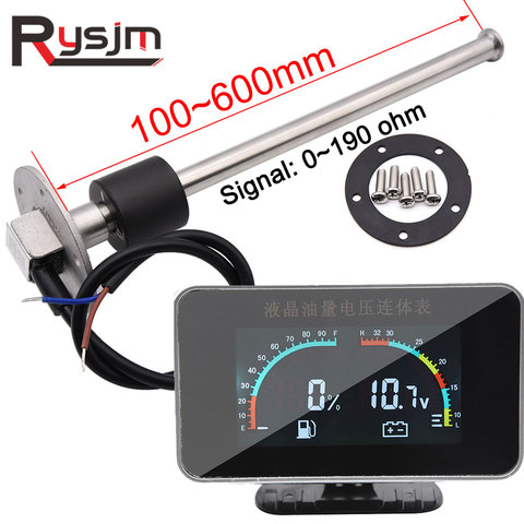 2 IN 1 Fuel Level Gauge Voltmeter With Fuel Float Sensor LCD Car Meter Voltmeter for Motorcycle Auto Fuel Flow Sensor Liquid ► Photo 1/6