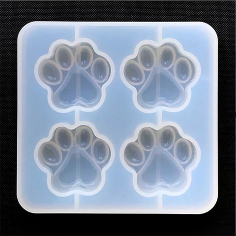 Cat Paw Silicone Mold (4 Cavity) Dog Paw Mold Animal Clear Mold for UV Resin Decoden Cabochon DIY Resin Molds for Jewelry ► Photo 1/6
