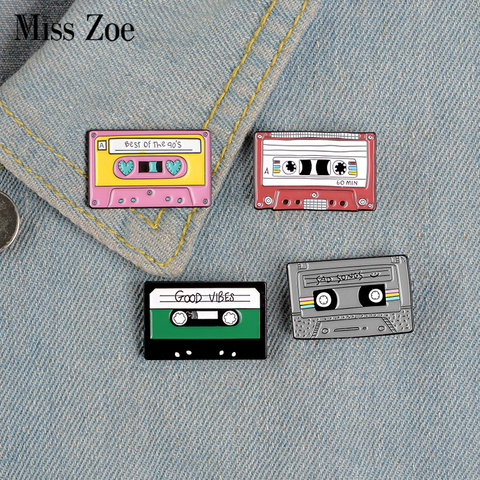 90's Music Tape Enamel Pin Vintage Nostalgic Best Song Brooches for Bag Clothes Lapel Pin Old-school Badge Jewelry Gift Friends ► Photo 1/6