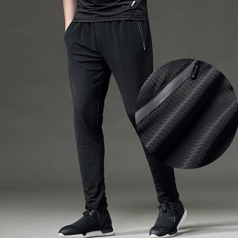 Men Slim Fit Sporting Breathable Joggers Pants Fitness Bodybuilding  Trousers