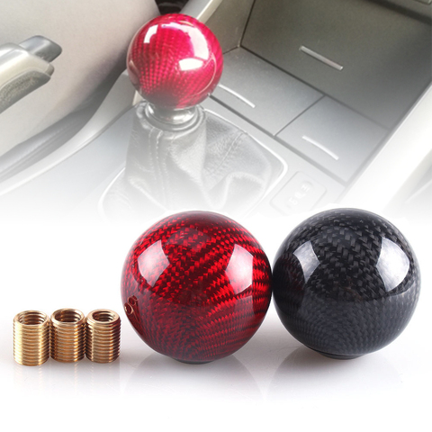 Universal Car Gear Shift Knob Shifter Lever Round Ball Shape Carbon Fiber SK091 ► Photo 1/5