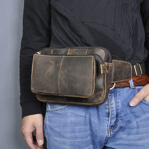 New Quality Leather men Casual Fashion Travel Waist Belt Bag Chest Pack Sling Bag Design 8