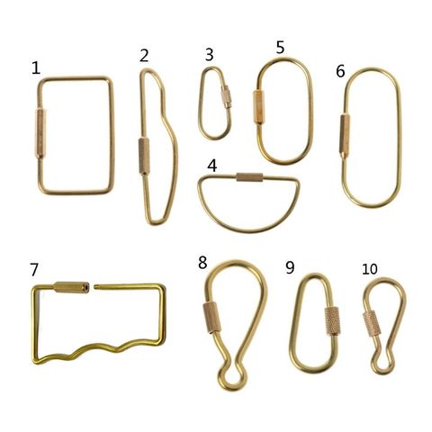 Durable Brass Screw Lock Keychain Simple Brass Key Chain  Lock Clip Key Holders ► Photo 1/6