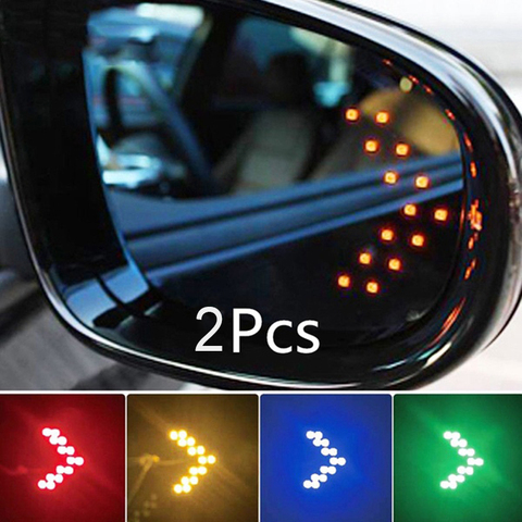 2 Pcs/lot 14 SMD LED Arrow Panel For Car Rear View Mirror Indicator Turn Signal Light Car LED Rearview mirror light ► Photo 1/6