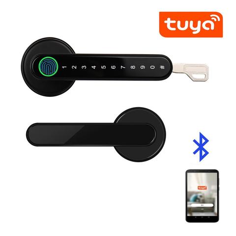 Tuya Smartlife APP Bluetooth Remote Control Smart Fingerprint Biometrics Lock For Indoor Wooden Metal Door ► Photo 1/6