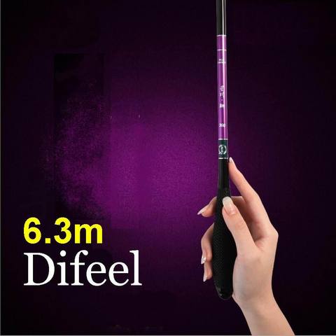 Difeel 6.3m Best Feel New Generation Superlight Superhard Telescopic Fishing Rod 3.6, 3.9, 4.5, 5.4 and 6.3 Ready for Big Fish ► Photo 1/3