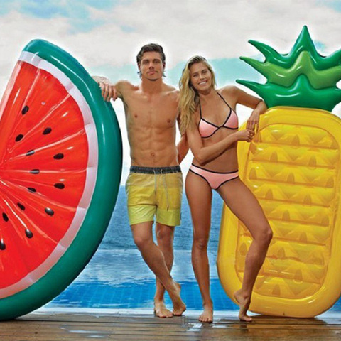 Rooxin Giant Pool Float Swimming Ring Pineapple Watermelon Inflatable Mattress Floating Row Swimming Circle Beach Pool Party ► Photo 1/6