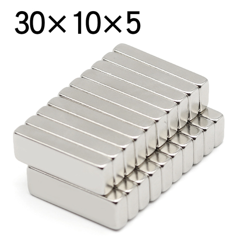 2/5/10/20/50 Pcs 30x10x5 Block NdFeB Neodymium Magnet N35 Super Powerful imanes Permanent Magnetic ► Photo 1/6