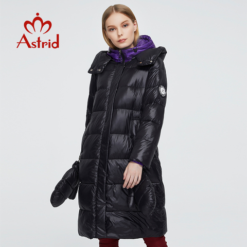 Astrid 2022 New Winter Women's coat women warm parka fashion thick Jacket with gloves hooded large sizes female clothing ZR-3559 ► Photo 1/6