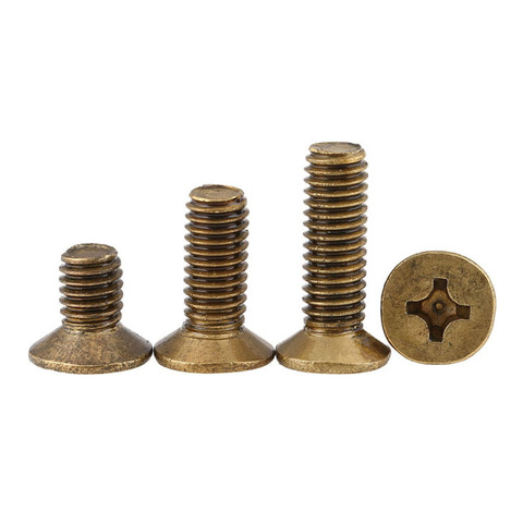 Cross Countersunk Head Brass Screw KM GB819 Philip's Flat Head Brass Bolts Copper Machine Mini Screws M2 M2.5 M3 M4 30PCS ► Photo 1/6