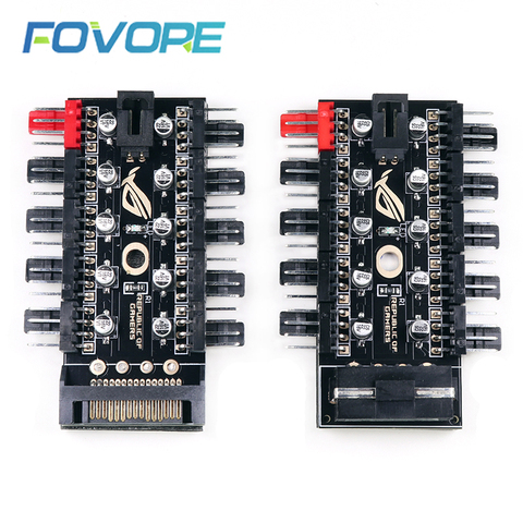 PC 1 to 10 4Pin Cooling Fans Hub Splitter Cable 12V PWM LED Sata Power Suppply Adapter Speed Controller For PC Computer Mining ► Photo 1/6