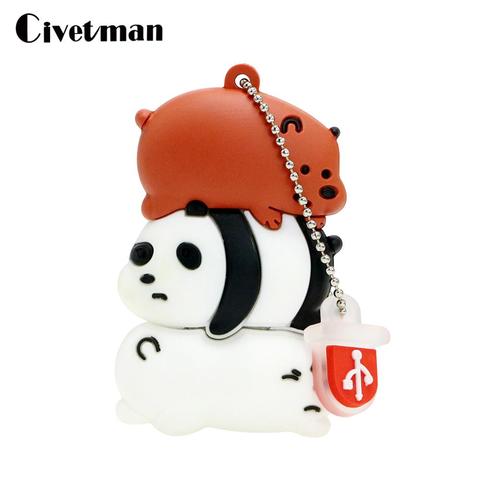 Cartoon 128GB Cute Panda Pig Cat Animal USB Flash Drive 8GB 16GB 32GB 64GB Pendrive 256GB USB 2.0 Memories USB Stick Memory Disk ► Photo 1/6