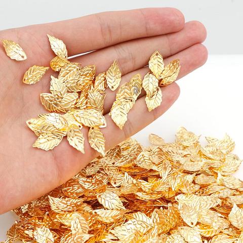 100Pieces/Lot Gold/Metal Charms Stamping Leaf Earring Charms Pendants DIY Floating Charms for Jewelry Making 10*19mm ► Photo 1/6