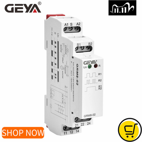 GEYA GRM8 Latching Relay Memory Relay SPDT 16A Step Relay AC230V OR AC/DC12-240V Impulse Relay 12V ► Photo 1/6