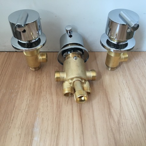 Solid Brass switch valve for Bathtub faucet shower mixer, 3 ways water outlet bathtub faucet set Bath faucets control valves ► Photo 1/6
