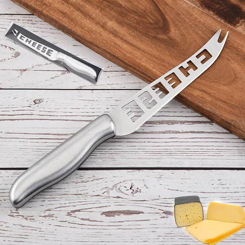 1pc Cheese Knife Stainless Steel Cheese Knife With Fork Tip Serrated Cheese Butter Knife Slicer Cutter Cheese ► Photo 1/6