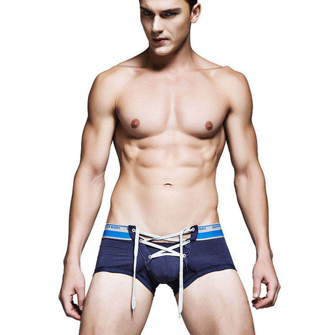 men's cotton brand underwear with Rope low rise short trunk sexy boxers for male Hot sell boy men cueca underpants tight soft ► Photo 1/6