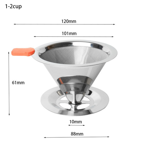 Stainless steel coffee filter reusable cup pour over coffee dripper barista tool ► Photo 1/4